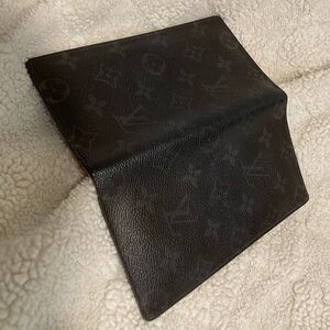 Authentic Louis Vuitton Black Monogram Check Book / Wallet